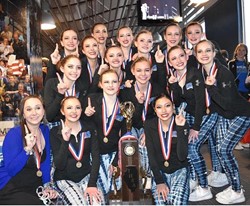Geneva Dance Team Poses with State Champion Trophy
