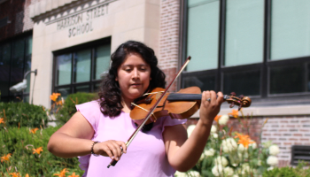 Mrs. Orozco plays the violin