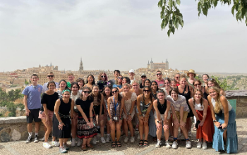 Group photo of GHS Spanish class in Spain in June of 2022