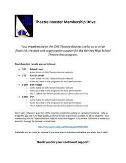 GHS Theater Boosters benefits