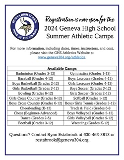 GHS SUmmer Athletic Camps