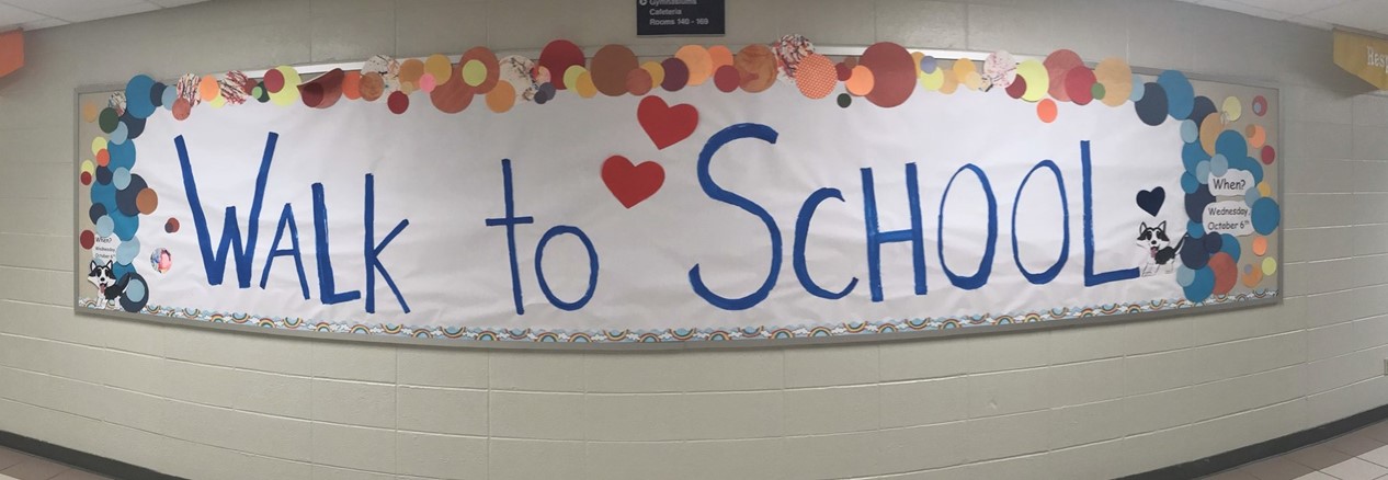 Harrison Street School Walk to School Sign